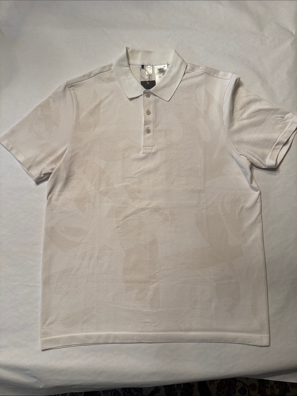 adidas Men's White Short-Sleeve Polo